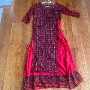 Red Long Kurta (DOWN TO ANKLES)